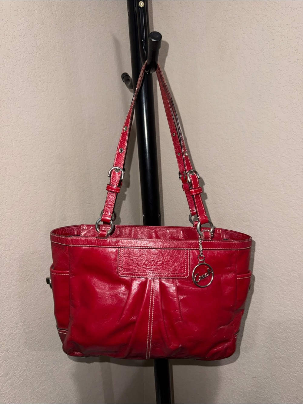 Coach Red Leather Shoulder Bag